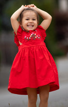 Little Girls' Red Hand Embroidery Dress