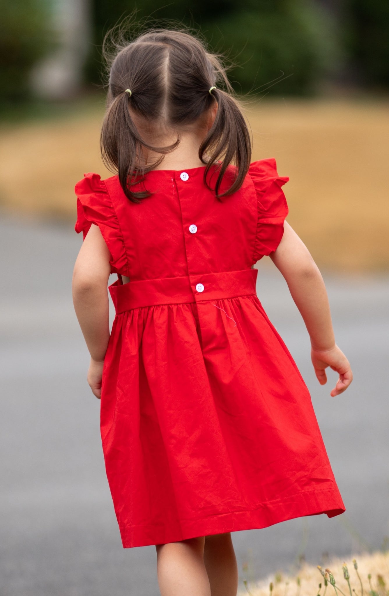 Little Girls' Red Hand Embroidery Dress PHLONA Little Girls' Red Hand Embroidery Dress PHLONA