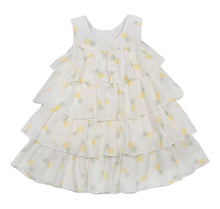 Off-White Pineapples Tiered Ruffle Sleeveless Dress - Infant, Toddler & Girls