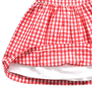 Patriotic girls dress, red & white check dress, toddler dress, vintage dress, twirl dress, heirloom dress, classic girls clothing