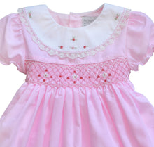 Pink Hand Smocked Girls Liberty Dress |  Portrait Dress | Beach Wedding Dress | Twirl Dress | Spring Dress | Ruffle Dress