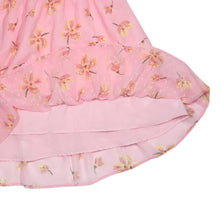 Pink Floral Collared Ruffle-Hem Long-Sleeve Chiffon A-Line Dress - Toddler & Girls