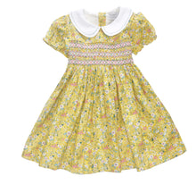 Yellow Floral Smocked Collared Puff-Sleeve Liberty A-Line Dress - Infant, Toddler & Girls