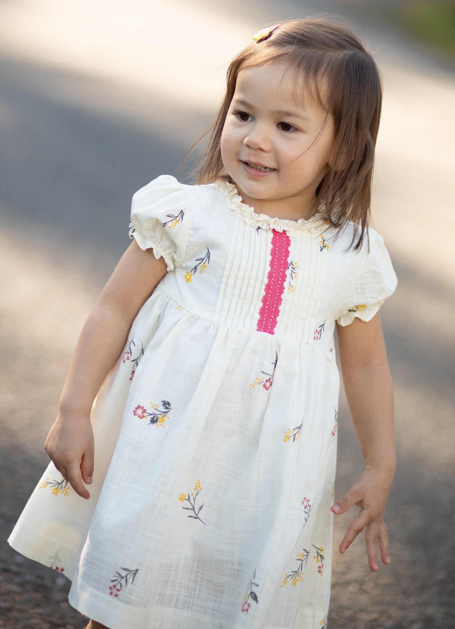 Little Girls' Floral Linen Dress PHLONA Little Girls' Floral Linen Dress PHLONA