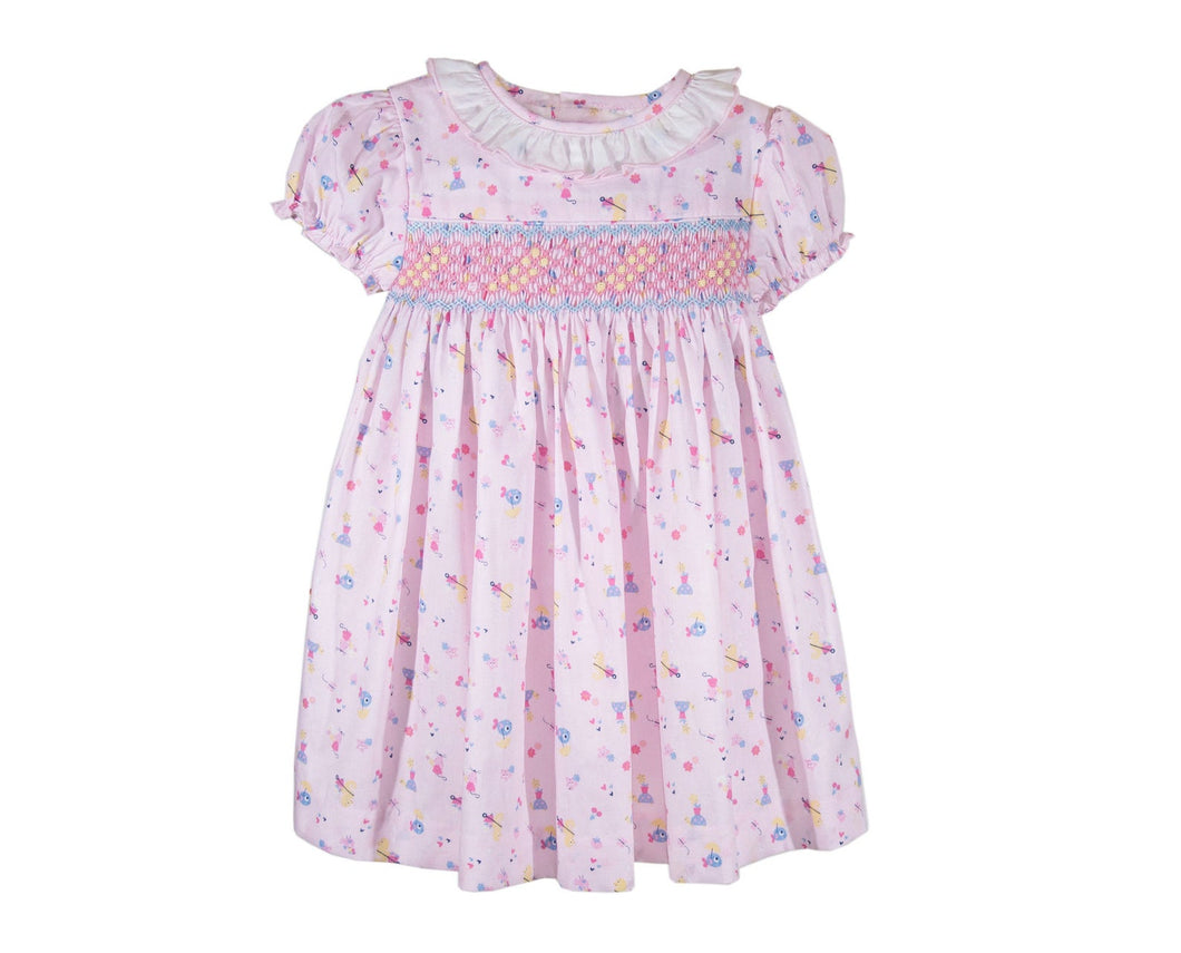 Toddler Baby Girls Soft Floral Cotton Hand Smocked Dress 6 Months - 6 Years