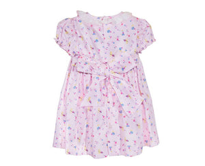 Toddler Baby Girls Soft Floral Cotton Hand Smocked Dress 6 Months - 6 Years