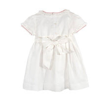 White Linen Hand Smocked Angel Dress for Party Casual Dress Toddler Girls 6 Months - 6 Years