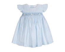 Little Girls' Seersucker Hand Smocked Dress - 100% Cotton