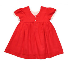 Little Girls' Red Lace Linen Spring Party Dress Easter Girl Dress